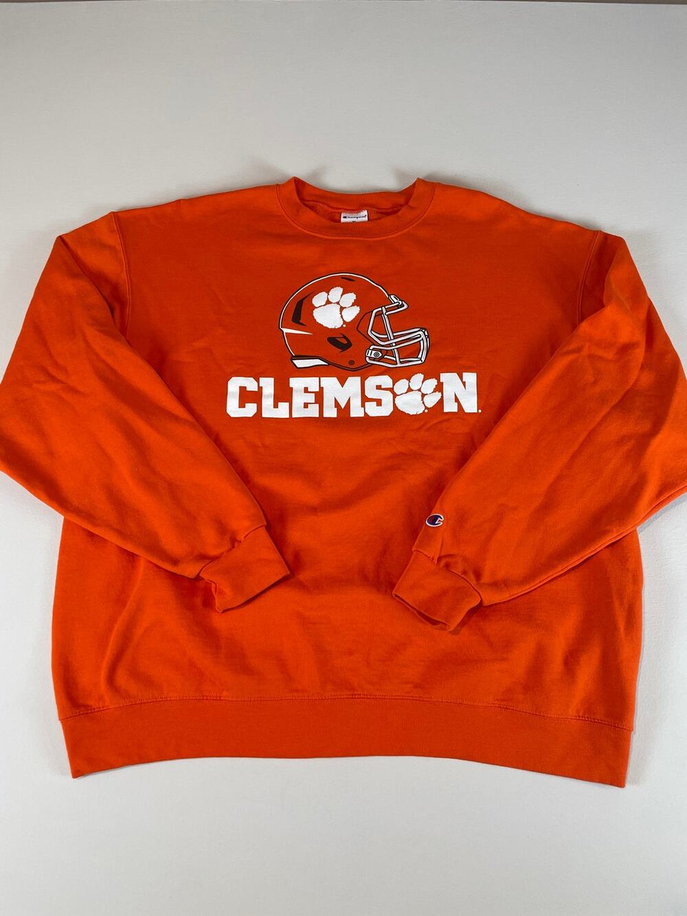NCAA Champion Clemson Tigers Orange Pullover Sweatshirt Size XL